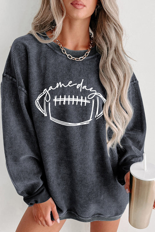 Football Graphic Dropped Shoulder Sweatshirt