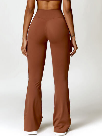 Twisted High Waist Active Pants with Pockets